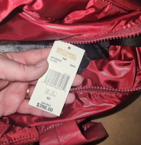 🍁🍂GREAT FALL BAG!!! NWT $400 Michael Kors Large Quilted Nylon Rae Tote Bag - Picture 7 of 8